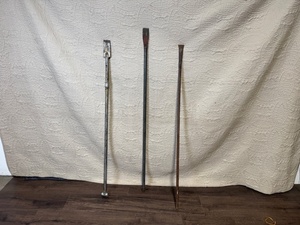 lot 183 image: Set of 3 Heavy Duty Steel Pry Bars and Chisels