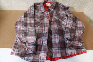 lot 206 image: Sears Fieldmaster Perma-Prest Plaid Quilted Shirt Jacket Size Large