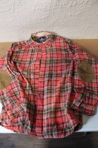 lot 208 image: American Living XL Plaid Flannel Shirt with Elbow Patches