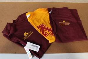 lot 306 image: Set of 3 University of Minnesota Gopher T-Shirts and Polo, Size Large