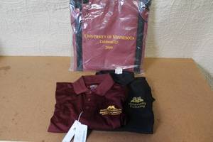 lot 308 image: University of Minnesota Polo Shirts and Stadium Seat Set