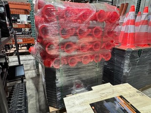 lot 9331 image: Landhero T-Top Bollards and Warning Bunting - Quantity 80