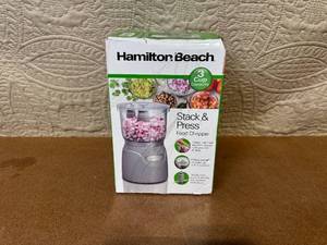 lot 14 image: Hamilton Beach Stack & Press 3-Cup Food Chopper in Box