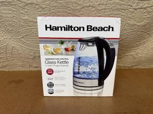 lot 25 image: Hamilton Beach Temperature-Control Glass Kettle 1.7 Liter 1500 Watt