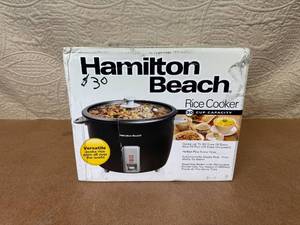 lot 32 image: Hamilton Beach 30 Cup Rice Cooker in Original Box