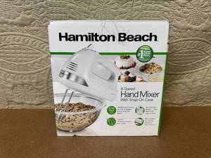 lot 46 image: Hamilton Beach 6 Speed Hand Mixer with Snap-On Case
