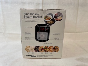 lot 171 image: Hamilton Beach Rice Cooker and Steamer with Rice Rinser Basket, 8 Cup Capacity