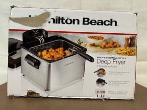 lot 186 image: Hamilton Beach Professional-Style Deep Fryer with 3 Baskets, 4.7 Quart Capacity