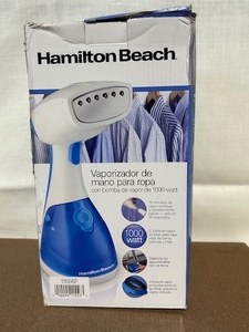 lot 217 image: Hamilton Beach Handheld Garment Steamer with 1000-Watt Steam Pump