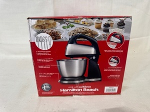 lot 219 image: Hamilton Beach Stand Mixer with Stainless Steel Bowl and Attachments