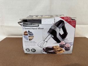 lot 243 image: Hamilton Beach 5 Speed Hand Mixer in Box