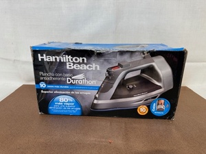 lot 248 image: Hamilton Beach Durathon Nonstick Soleplate Irons, Set of 2, in Box