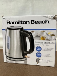 lot 263 image: Hamilton Beach Stainless Steel Electric Kettle 1.2L 1500W Auto Shutoff