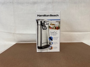 lot 289 image: Hamilton Beach SureCut Stainless Steel Can Opener in Box