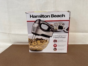 lot 299 image: Hamilton Beach 6-Speed Hand Mixer in Box