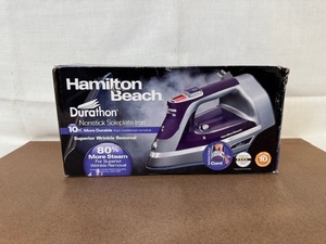 lot 308 image: Hamilton Beach Durathon Nonstick Soleplate Iron with Retractable Cord
