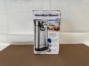 lot 309 image: Hamilton Beach SureCut Stainless Steel Can Opener in Box