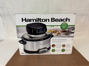 lot 312 image: Hamilton Beach 2-in-1 Air Fry Slow Cooker 6 Quart Capacity