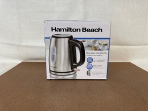 lot 322 image: Hamilton Beach Stainless Steel Electric Kettle 1.2 Liter Not Sealed Box