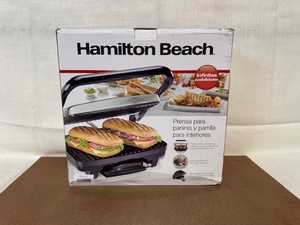 lot 346 image: Hamilton Beach Panini Press and Indoor Grill in Open Box