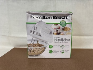 lot 420 image: Hamilton Beach 6 Speed Hand Mixer with Snap-On Case
