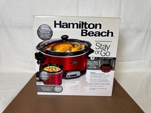 lot 440 image: Hamilton Beach Stay or Go 7 Qt Programmable Slow Cooker with Party Dipper
