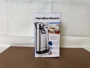 lot 452 image: Hamilton Beach SureCut Stainless Steel Can Opener in Damaged Box