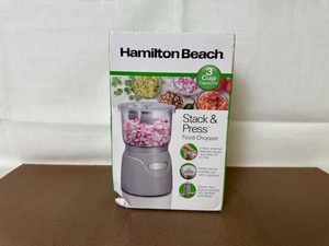 lot 472 image: Hamilton Beach Stack & Press 3 Cup Food Chopper Unsealed Box