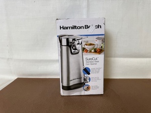 lot 473 image: Hamilton Beach SureCut Stainless Steel Can Opener in Open Box