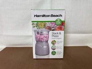 lot 483 image: Hamilton Beach Stack & Press 3 Cup Food Chopper in Open Box