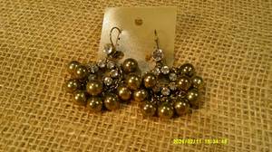 lot 35 image: 2 Pair Bronze Colored Dangle Earring Bundle