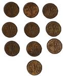 Ten 1943 Canadian War Nickels made of Tomac