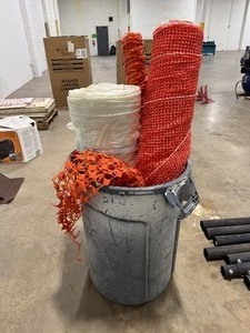 lot 40 image: Three Orange Safety FencesSnow Fences  4 Tall and Industrial Grade Reinforced Plastic Sheeting