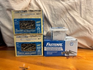 lot 89 image: Fastenal Self Drilling Roofing and Cement Board Screws, Two 5 Lb. Boxes DeckMate Square Drive Screws for Cedar and Pine