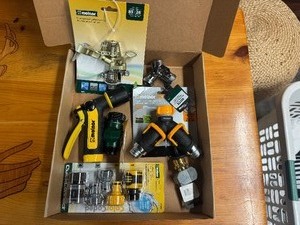 lot 92 image: Garden HoseWatering Accessories - Hose Valves, Hose Connectors, Replacement Sprinkler Head, 2-Way Control Valve, Spray Nozzle