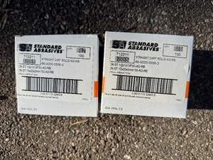 lot 128 image: Standard Abrasives Straight Car Rolls AO-RB. Qty 2 Boxes 100Box