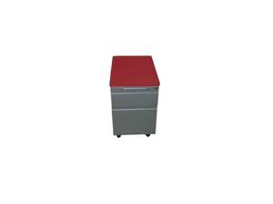lot 123 image: Pedestal File Cabinet on Wheels with Padded Top