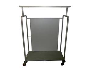 lot 143 image: Heavy Duty Adjustable Clothing Cart Rack on Wheels
