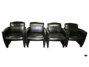 lot 152 image: 4 Leather Guest Chairs