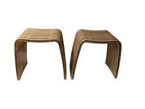 lot 159 image: 2 Orren Ellis Bamboo Dining Stools