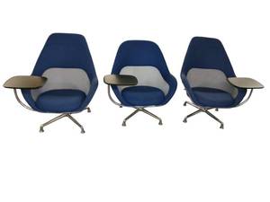 lot 183 image: 3 Collaborative Lounge Chairs with Tablet Arm