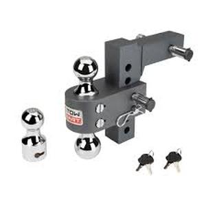 lot 38 image: TowSmart Class V, 12,000 lbs. 5-58 in. Drop to 6-12 in. Rise, Adjustable Trailer Hitch Tri-Ball Mount Customer Returns See Pictures
