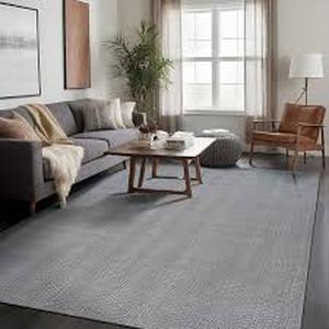 lot 56 image: Beverly Rug Serenity Gray Solid 8 ft. x 10 ft. Modern Non Skid Soft Indoor Area Rug Customer Returns See Pictures