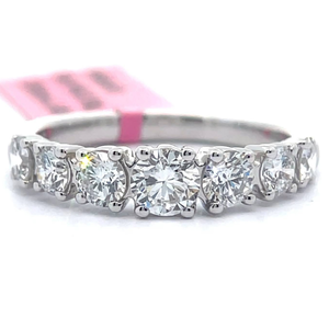 lot 35 image: NEW 1.25 Carat Diamond 7-Stone Ring in White Gold w Report Retail $1,495 VIDEO