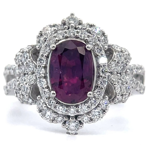lot 27 image: 2.91 Carat Rare, Unheated Kashmir Sapphire & Natural Diamond Ring in Platinum w GIA Report $13,782 Retail VIDEO