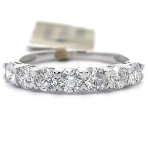 lot 11 image: NEW 1 Carat Natural Diamond Semi-Eternity Ring in 18k White Gold Retail $3,995 VIDEO