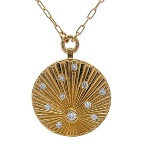 lot 55 image: NEW Pav Diamond Shell Pendant Necklace Retail $145 VIDEO