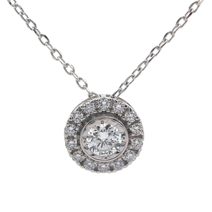 lot 57 image: NEW 0.50 Carat Diamond Halo Pendant VIDEO