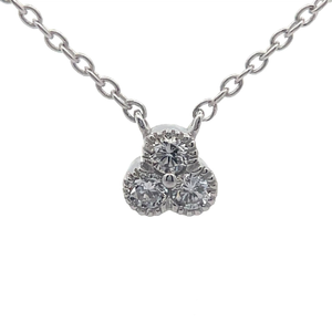 lot 65A image: NEW Diamond Triple Cluster Flower Necklace