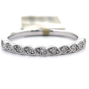 lot 44 image: NEW Natural Diamond Pave Leaf Ring in White Gold Retail $645